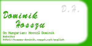 dominik hosszu business card